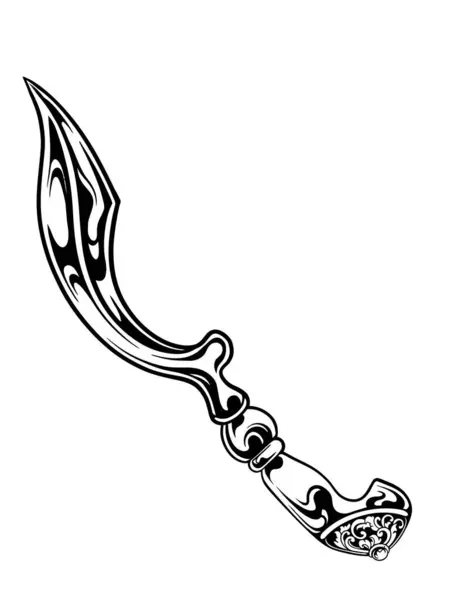 Sundan 'ın geleneksel silah vektörü keris kujang tasarım lineart