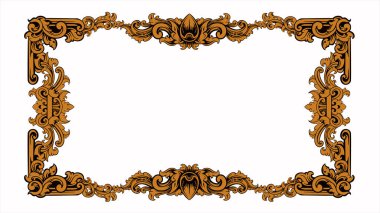 vektör çerçeve tasarımı veya klasik stil düğün daveti, düzenlenebilir renk