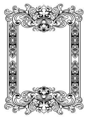 vektör çerçeve tasarımı veya klasik stil düğün daveti