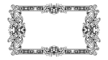 vektör çerçeve tasarımı veya klasik stil düğün daveti
