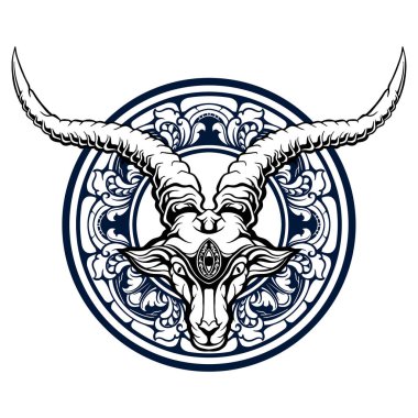 Çizgi sanatı kafatası baş vektör tasarımı