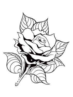 düğün davetiyesi elementleri için gül çiçeği vektör tasarımı