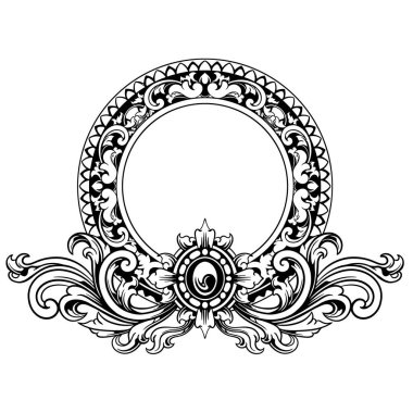 Çerçeve süsleme klasik element dekorasyon çizgisi sanatı