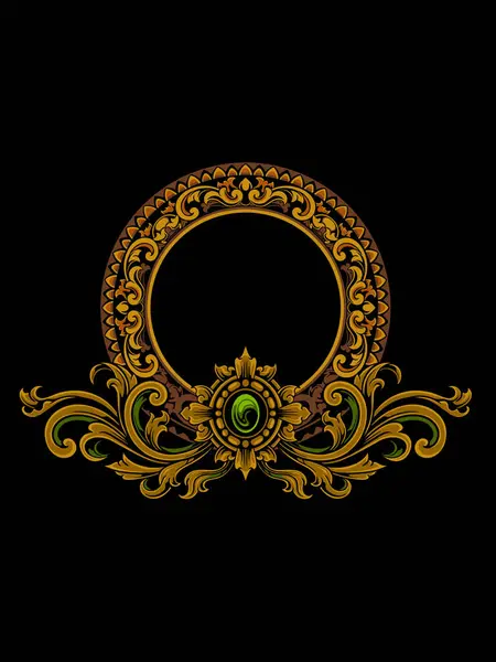 Klasik çember süsleme çerçeve oyma biçimi, düzenlenebilir renk