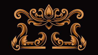 Lüks klasik biçim oymalı çerçeve vektör tasarımı, renk düzenlenebilir