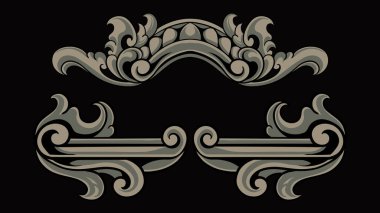 Lüks klasik biçim oymalı çerçeve vektör tasarımı, renk düzenlenebilir