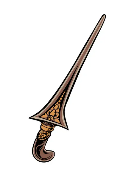 Geleneksel silah keris vektör tasarımı