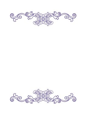 Kenarlık, düzenlenebilir renk için oyulmuş klasik süs unsuru tasarımı