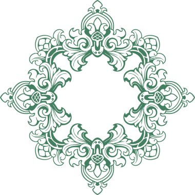 Barok oymalı. Viktorya dönemi çiçek süsleri, klasik dekoratif çerçeve elementleri. Düğün davetiyesi ve tebrik kartları için vektör illüstrasyonu, romantik davetiyeler.