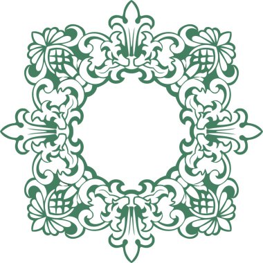 Barok oymalı. Viktorya dönemi çiçek süsleri, klasik dekoratif çerçeve elementleri. Düğün davetiyesi ve tebrik kartları için vektör illüstrasyonu, romantik davetiyeler.