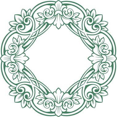 Barok oymalı. Viktorya dönemi çiçek süsleri, klasik dekoratif çerçeve elementleri. Düğün davetiyesi ve tebrik kartları için vektör illüstrasyonu, romantik davetiyeler.