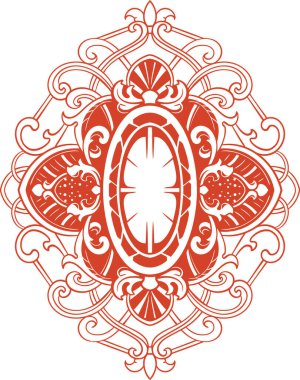 Barok oymalı. Viktorya dönemi çiçek süsleri, klasik dekoratif çerçeve elementleri. Düğün davetiyesi ve tebrik kartları için vektör illüstrasyonu, romantik davetiyeler.