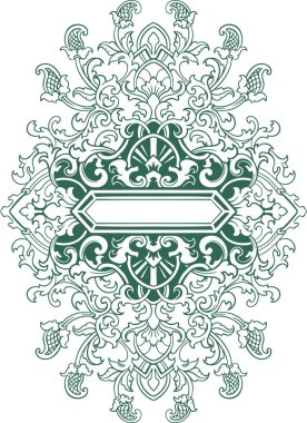 Barok oymalı. Viktorya dönemi çiçek süsleri, klasik dekoratif çerçeve elementleri. Düğün davetiyesi ve tebrik kartları için vektör illüstrasyonu, romantik davetiyeler.