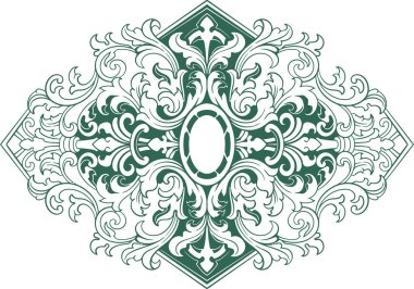 Barok oymalı. Viktorya dönemi çiçek süsleri, klasik dekoratif çerçeve elementleri. Düğün davetiyesi ve tebrik kartları için vektör illüstrasyonu, romantik davetiyeler.