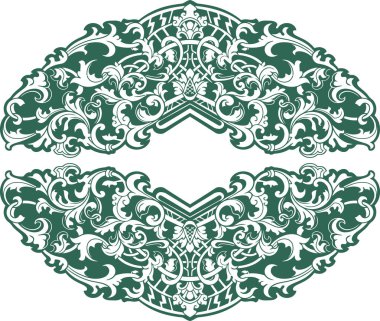 Barok oymalı. Viktorya dönemi çiçek süsleri, klasik dekoratif çerçeve elementleri. Düğün davetiyesi ve tebrik kartları için vektör illüstrasyonu, romantik davetiyeler.