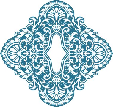 Barok oymalı. Viktorya dönemi çiçek süsleri, klasik dekoratif çerçeve elementleri. Düğün davetiyesi ve tebrik kartları için vektör illüstrasyonu, romantik davetiyeler.