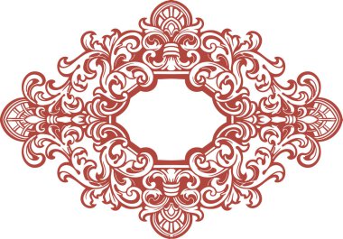 Barok oymalı. Viktorya dönemi çiçek süsleri, klasik dekoratif çerçeve elementleri. Düğün davetiyesi ve tebrik kartları için vektör illüstrasyonu, romantik davetiyeler.