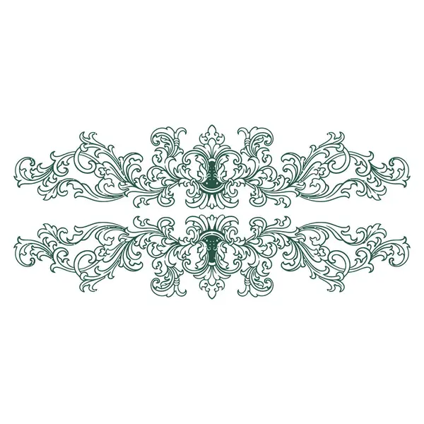 Barok oymalı. Viktorya dönemi çiçek süsleri, klasik dekoratif çerçeve elementleri. Düğün davetiyesi ve tebrik kartları için vektör illüstrasyonu, romantik davetiyeler.