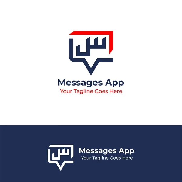 Diseño Del Logotipo Aplicación Mensajería Con Estilo Línea Árabe Vector — Vector de stock