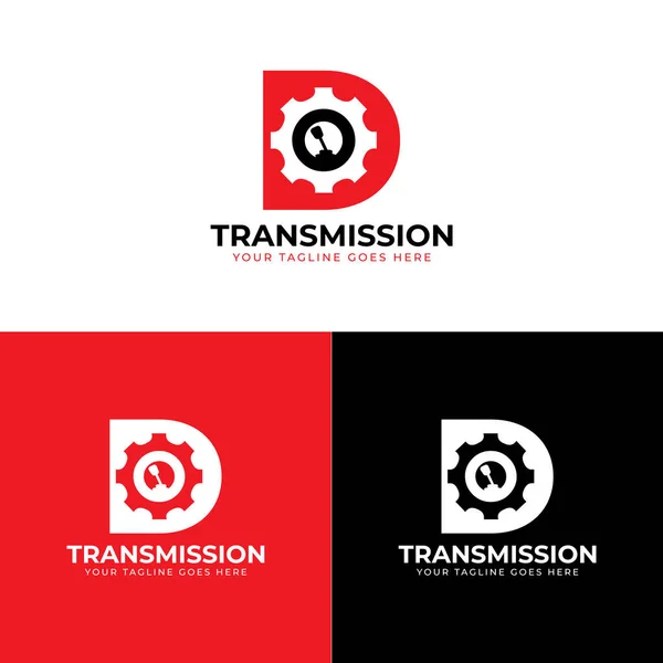Lettre Initiale Design Vectoriel Logo Forme Transmission Intérieur Des Engrenages — Image vectorielle