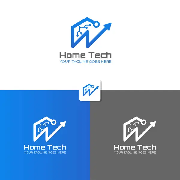 Koti Logo Malli Dot Circle Kytketty Verkon Tai Teknologian Logo — vektorikuva