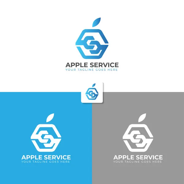 Logo Service Forme Pomme — Image vectorielle
