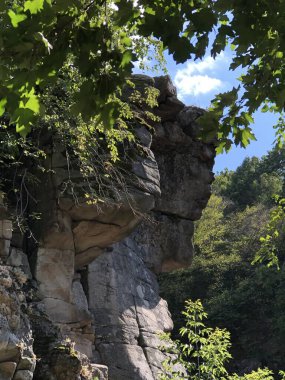 Buky Canyon 'da taş surat profili, Cherkasy Oblastı, Ukrayna