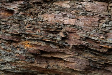 Doku doğal kahverengi taş duvar