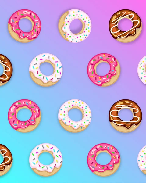 Renkli tatlı çörekler, donut desenleri
