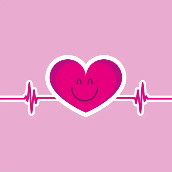 Sød Hjerte Hjerteslag – Stock-vektor