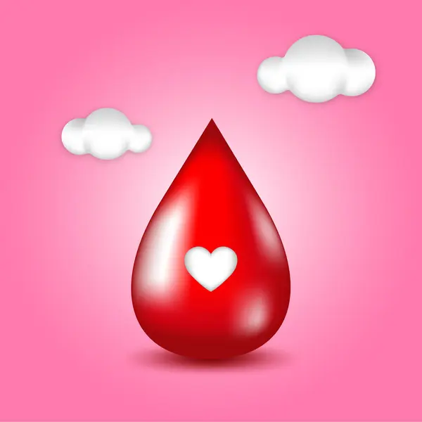 Bloddråbe Til Bloddonation Verdenssundhedsdage Andre Medicinske Formål – Stock-vektor