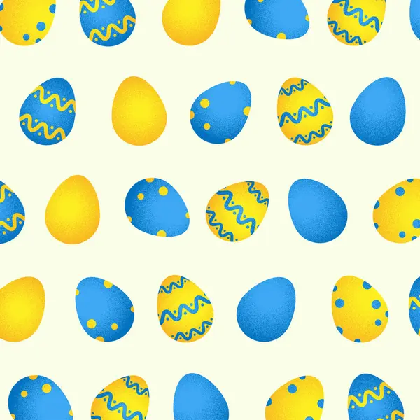 青と黄色のデザインのウクライナのイースターエッグパターン — ストックベクタ