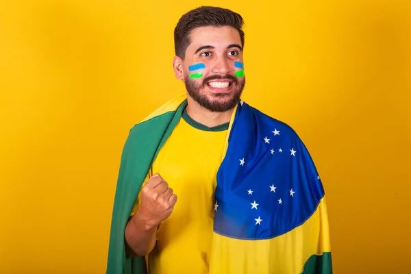 Brasiliano Latinoamericano Tifo Brasile Nella Coppa Del Mondo 2022 Ventilatore — Foto Stock