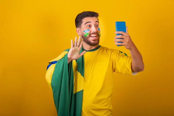 Бразильський Латиноамериканець Який Вітає Жаровню Чемпіонаті Світу 2022 Року Відео — стокове фото