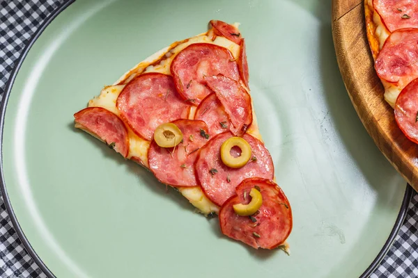 Lezzetli Biberli Pizza Biberli Pizza Evde Pizza Brezilya Pizzası Pizzayı — Stok fotoğraf