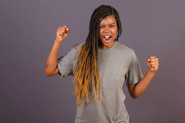 Junge Afro Brasilianerin Nervös Wütend Wütend — Stockfoto