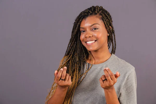 Junger Afro Brasilianer Winkt Mit Den Händen Komm Komm Her — Stockfoto