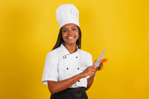 Young Afro Brazilian Woman Chef — Stock Photo, Image