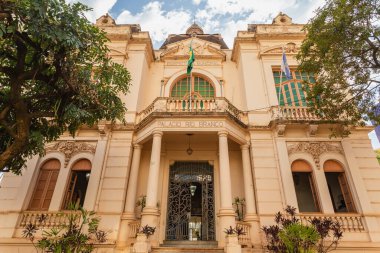 Ribeiro Preto Sao Paulo Brazil - 15 Haziran 2022: Ribeiro Preto Belediye Sarayı, Rio Branco Sarayı.