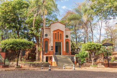 Ribeiro Preto Sao Paulo Brazil - 15 Haziran 2022: Ribeiro Preto şehrinden yedi kilise ve kilise seti.