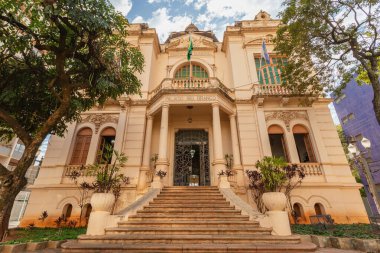 Ribeiro Preto Sao Paulo Brazil - 15 Haziran 2022: Ribeiro Preto Belediye Sarayı, Rio Branco Sarayı.