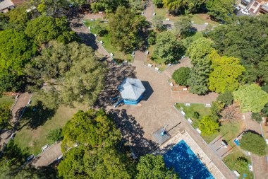 Sertozinho, Sao Paulo, Brezilya - Haziran 2022: Sertozinho 'nun havadan görünüşü. Şehir merkezi.