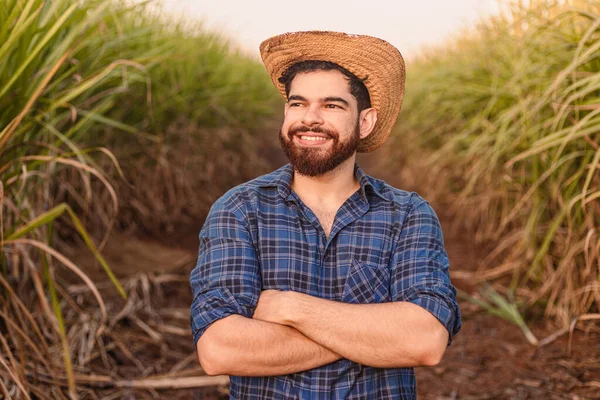 Brezilyalı Beyaz Adam Çiftçi Kırsal Işçi Tarım Mühendisi Boş Kırsal — Stok fotoğraf