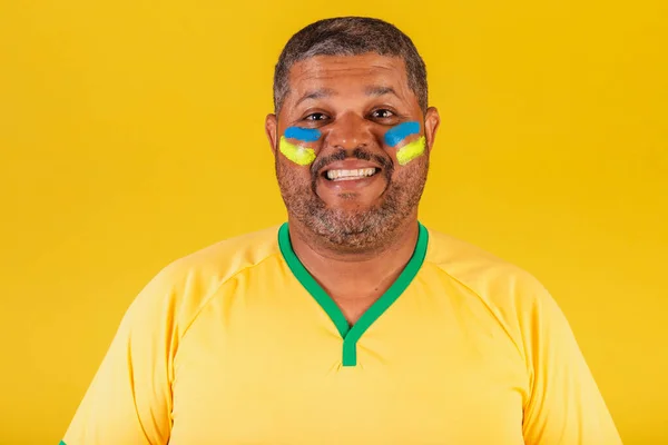 Homem Negro Brasileiro Futebol Brasileiro Close Foto Sorrindo Dentes Expressão — Fotografia de Stock