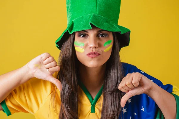 브라질의 지지자 2022 부정은 마음에 않았습니다 치어리더 모자를 — 스톡 사진