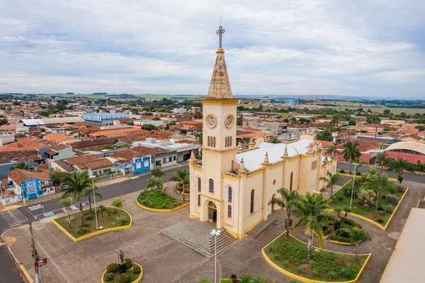 Brodowski Paulo Brasilien Juni 2022 Luftaufnahme Der Stadt Brodowski Mutterkirche — Stockfoto