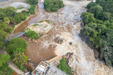Salto, Sao Paulo / Brezilya - Şubat 2023: Salto 'nun havadan görünüşü, Amores Adası