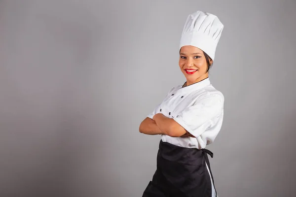 Head Chef Brazilian Cook Northeast Posing Photo Smiling Crossed Arms — Stock Photo, Image