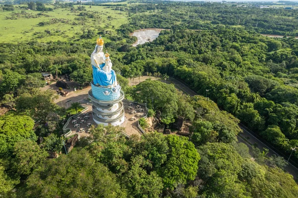 stock image Salto, So Paulo/Brazil - Circa February 2023: Aerial view of Salto,Monument to the Patroness