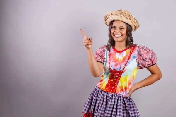 Βραζιλιάνα Που Φοράει Ρούχα Της Εξοχής Πάρτυ Της Τζου Πάρτι — Φωτογραφία Αρχείου